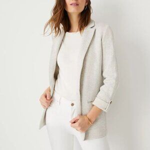 NWOT Ann Taylor Knit Blazer Heather Gray Sz 2